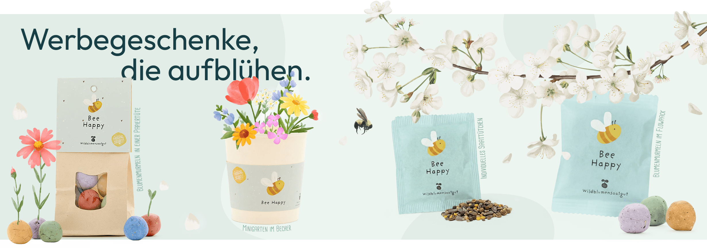 Entdecke unsere passenden Werbemittel für einen blütenreihen Frühling!